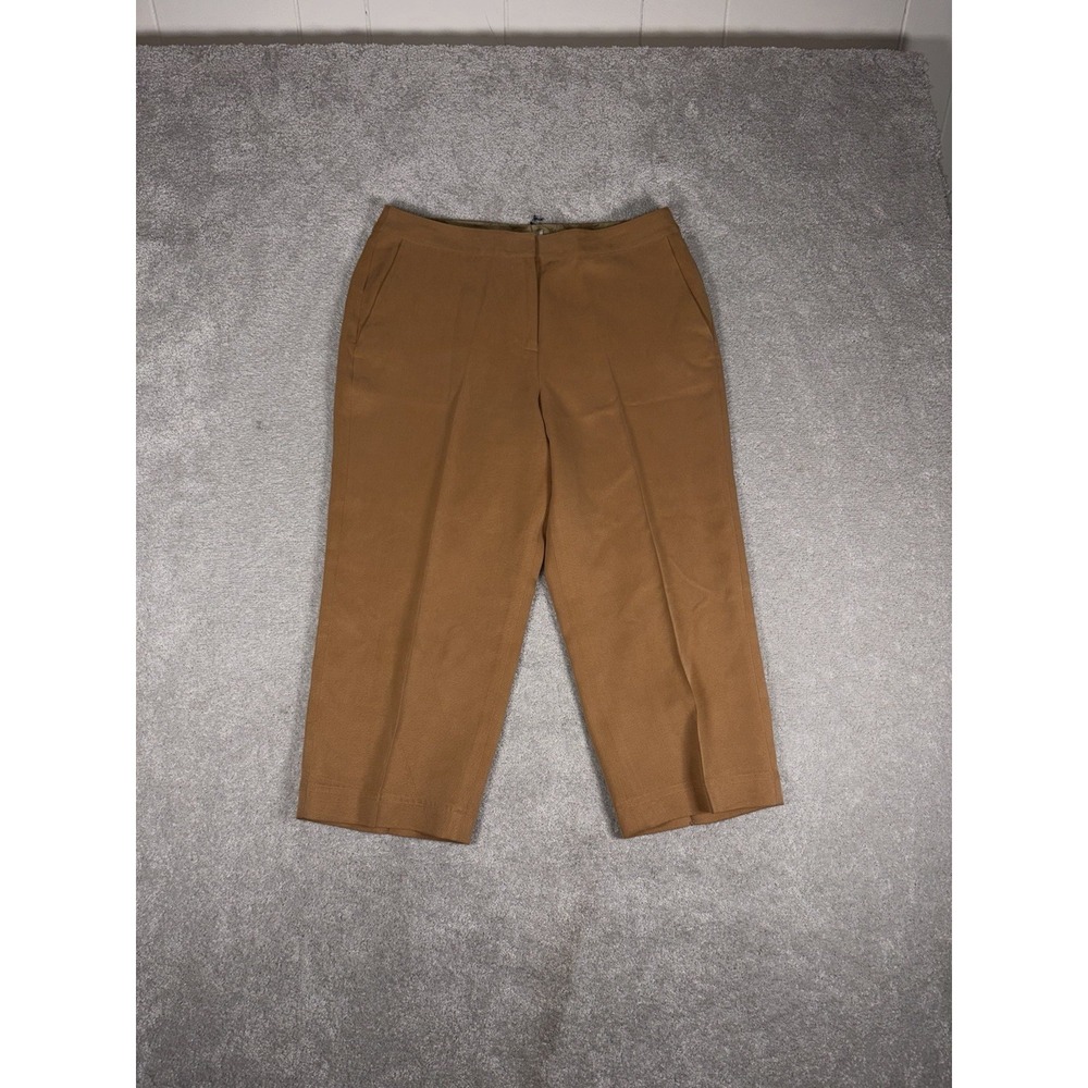 Tommy Bahama Women's Silk Cropped‎ Pants Size 10 Camel Brown